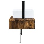 vidaXL Nástenné umývadlo Dymový dub 50 x 41 x 39 cm Kompozitné drevo – Obrázok 4