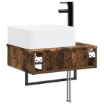 vidaXL Nástenné umývadlo Dymový dub 50 x 41 x 39 cm Kompozitné drevo – Obrázok 5