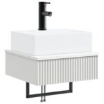 vidaXL Nástenné umývadlo Biela 40 x 41 x 39 cm Kompozitné drevo – Obrázok 2