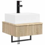 vidaXL Nástenné umývadlo Dub sonoma 40 x 41 x 39 cm Kompozitné drevo – Obrázok 2