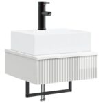 vidaXL Nástenné umývadlo Biela s vysokým leskom 40 x 41 x 39 cm – Obrázok 2