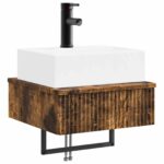 vidaXL Nástenné umývadlo Dymový dub 40 x 41 x 39 cm Kompozitné drevo – Obrázok 2