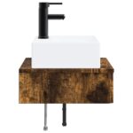 vidaXL Nástenné umývadlo Dymový dub 40 x 41 x 39 cm Kompozitné drevo – Obrázok 4