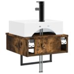 vidaXL Nástenné umývadlo Dymový dub 40 x 41 x 39 cm Kompozitné drevo – Obrázok 5