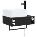 vidaXL Nástenné umývadlo Čierna 53 x 35 x 39 cm Kompozitné drevo – Obrázok 5