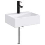 vidaXL Umývadlo do kúpeľne Matná čierna 39 x 30,5 x 12,5 cm Kov – Obrázok 2