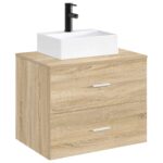 vidaXL Umývadlo do kúpeľne Matná čierna 39 x 30,5 x 12,5 cm Kov – Obrázok 3