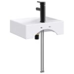 vidaXL Umývadlo do kúpeľne Matná čierna 39 x 30,5 x 12,5 cm Kov – Obrázok 6