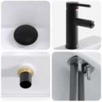 vidaXL Umývadlo do kúpeľne Matná čierna 39 x 30,5 x 12,5 cm Kov – Obrázok 8