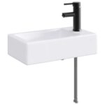 vidaXL Umývadlo do kúpeľne Matná čierna 45,5 x 25,5 x 13 cm Kov – Obrázok 2