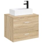 vidaXL Umývadlo do kúpeľne Matná čierna 45,5 x 25,5 x 13 cm Kov – Obrázok 3