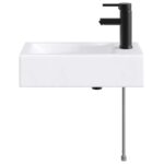 vidaXL Umývadlo do kúpeľne Matná čierna 45,5 x 25,5 x 13 cm Kov – Obrázok 4