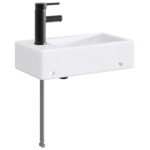 vidaXL Umývadlo do kúpeľne Matná čierna 45,5 x 25,5 x 13 cm Kov – Obrázok 6