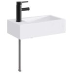 vidaXL Umývadlo do kúpeľne Matná čierna 45,5 x 25,5 x 13 cm Kov – Obrázok 2