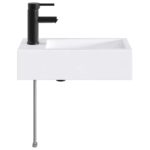 vidaXL Umývadlo do kúpeľne Matná čierna 45,5 x 25,5 x 13 cm Kov – Obrázok 4