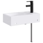 vidaXL Umývadlo do kúpeľne Matná čierna 45,5 x 25,5 x 13 cm Kov – Obrázok 6