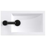 vidaXL Umývadlo do kúpeľne Matná čierna 45,5 x 25,5 x 13 cm Kov – Obrázok 7