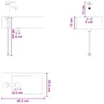 vidaXL Umývadlo do kúpeľne Matná čierna 45,5 x 25,5 x 13 cm Kov – Obrázok 9