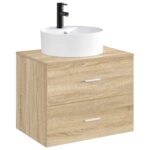 vidaXL Umývadlo do kúpeľne Matná čierna 40,5 x 40,5 x 15 cm Kov – Obrázok 3