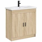 vidaXL Umývadlo do kúpeľne Matná čierna 81 x 40 x 17,5 cm Kov – Obrázok 3