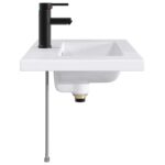 vidaXL Umývadlo do kúpeľne Matná čierna 81 x 40 x 17,5 cm Kov – Obrázok 5