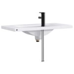 vidaXL Umývadlo do kúpeľne Matná čierna 81 x 40 x 17,5 cm Kov – Obrázok 6