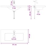vidaXL Umývadlo do kúpeľne Matná čierna 81 x 40 x 17,5 cm Kov – Obrázok 9