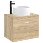 vidaXL Umývadlo do kúpeľne Matná čierna 38,5 x 38,5 x 16 cm Kov – Obrázok 3