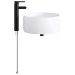 vidaXL Umývadlo do kúpeľne Matná čierna 38,5 x 38,5 x 16 cm Kov – Obrázok 5