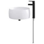 vidaXL Umývadlo do kúpeľne Matná čierna 38,5 x 38,5 x 16 cm Kov – Obrázok 6