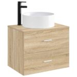 vidaXL Umývadlo do kúpeľne Matná čierna 40,5 x 40,5 x 15,5 cm Kov – Obrázok 3