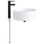 vidaXL Umývadlo do kúpeľne Matná čierna 40,5 x 40,5 x 15,5 cm Kov – Obrázok 5