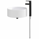 vidaXL Umývadlo do kúpeľne Matná čierna 40,5 x 40,5 x 15,5 cm Kov – Obrázok 6