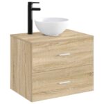 vidaXL Umývadlo do kúpeľne Matná čierna 32 x 32 x 13 cm Kov – Obrázok 3