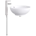 vidaXL Umývadlo do kúpeľne Chróm 44 x 44 x 16 cm Kov – Obrázok 5