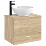 vidaXL Umývadlo do kúpeľne Matná čierna 44 x 44 x 16 cm Kov – Obrázok 3