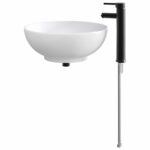 vidaXL Umývadlo do kúpeľne Matná čierna 44 x 44 x 16 cm Kov – Obrázok 6