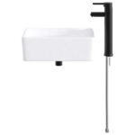 vidaXL Umývadlo do kúpeľne Matná čierna 40,5 x 30,5 x 13 cm Kov – Obrázok 4