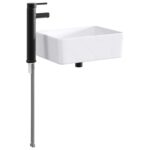 vidaXL Umývadlo do kúpeľne Matná čierna 40,5 x 30,5 x 13 cm Kov – Obrázok 6