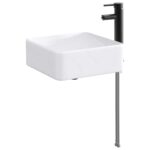 vidaXL Umývadlo do kúpeľne Matná čierna 36,5 x 36,5 x 13 cm Kov – Obrázok 2