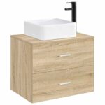 vidaXL Umývadlo do kúpeľne Matná čierna 36,5 x 36,5 x 13 cm Kov – Obrázok 3