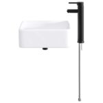vidaXL Umývadlo do kúpeľne Matná čierna 36,5 x 36,5 x 13 cm Kov – Obrázok 4