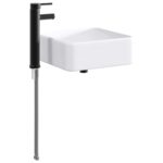 vidaXL Umývadlo do kúpeľne Matná čierna 36,5 x 36,5 x 13 cm Kov – Obrázok 6
