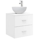 vidaXL Umývadlo s nástennou montážou Biela 49,5 x 35 x 63 cm – Obrázok 2