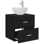 vidaXL Umývadlo s nástennou montážou Čierny dub 49,5 x 35 x 63 cm – Obrázok 3