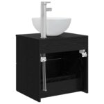 vidaXL Umývadlo s nástennou montážou Čierny dub 49,5 x 35 x 63 cm – Obrázok 5