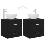 vidaXL Umývadlo s nástennou montážou Čierny dub 49,5 x 35 x 63 cm – Obrázok 8