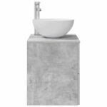 vidaXL Umývadlo s nástennou montážou Betónovo sivá 49,5 x 35 x 63 cm – Obrázok 4