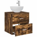 vidaXL Umývadlo s nástennou montážou Dymový dub 49,5 x 35 x 63 cm – Obrázok 3