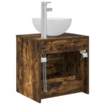 vidaXL Umývadlo s nástennou montážou Dymový dub 49,5 x 35 x 63 cm – Obrázok 5